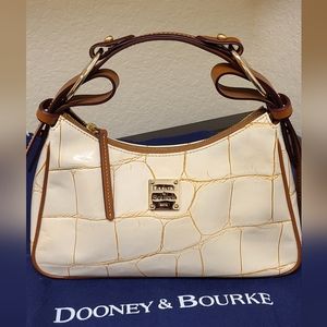 Dooney & Bourke Leather Hobo Shoulder Bag - Cream Color